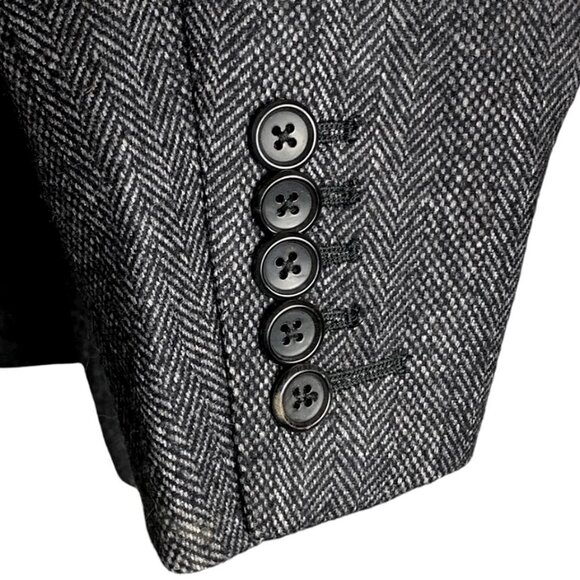 TOM FORD Men’s Tom Ford Wool, Silk, Camel Herringbone Tweed Lined Blazer - Picture 6 of 9